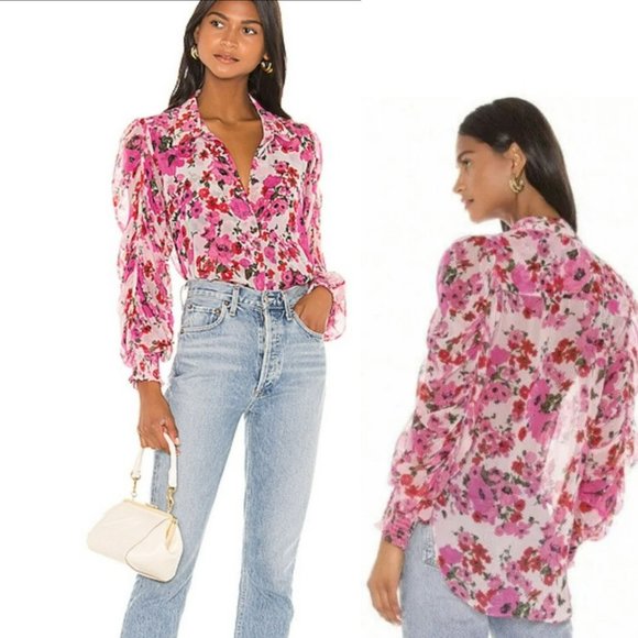 Misa Los Angeles Pink Floral Blouse - Picture 15 of 15